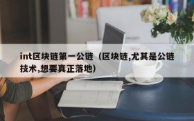 int区块链第一公链(区块链,尤其是公链技术,想要真正落地)