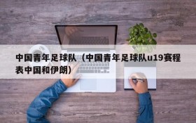 中国青年足球队(中国青年足球队u19赛程表中国和伊朗)