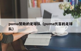 puma赞助的足球队(puma代言的足球队)
