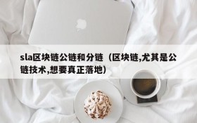sla区块链公链和分链(区块链,尤其是公链技术,想要真正落地)
